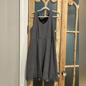 Lane Bryant Black and White Patterned Midi Dress